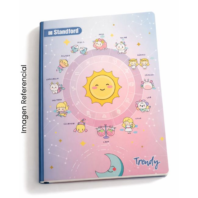 STANDFORD CUADERNO A4 TRIPLE RENGLON C/SOMBRA TRENDY 80 HOJAS A26