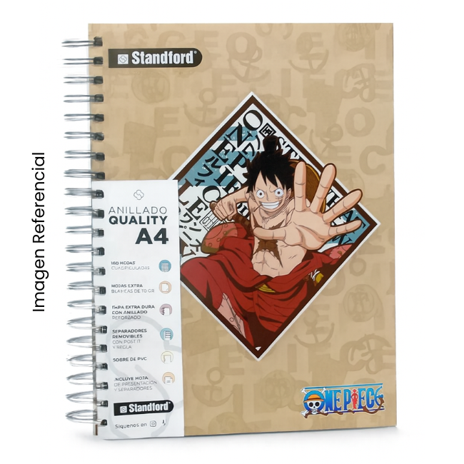 STANDFORD CUADERNO ESPIRAL A4 160HJ ONE PIECE