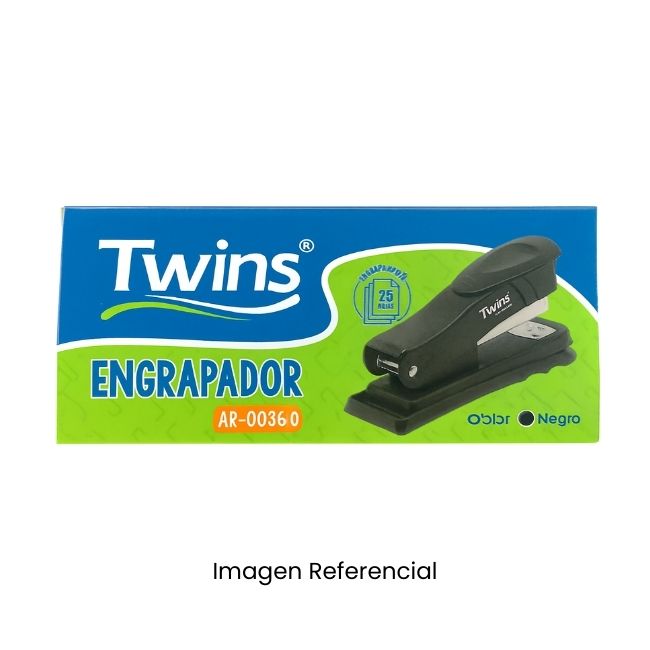 TWINS ENGRAPADOR DE OFICINA PARA 25 HOJAS NEGRO CON YUNQUE GIRATORIO AR-00360