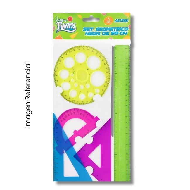 TWINS SET GEOMETRICO DE COLORES NEON 30 CM AR-01201
