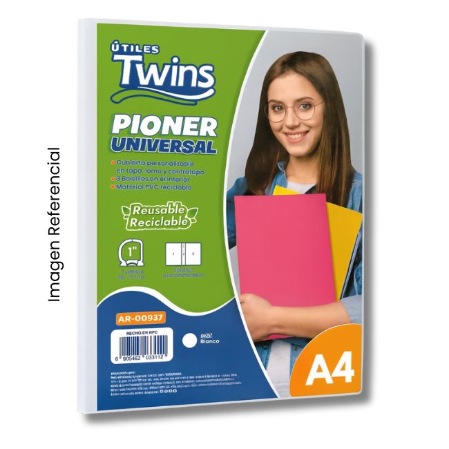 TWINS PIONER UNIVERSAL A4 2 ANILLOS 25MM BLANCO AR-00937