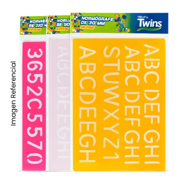 TWINS NORMOGRAFO PLANTILLA DE LETRAS Y NUMEROS DE 30 CM AR-01196