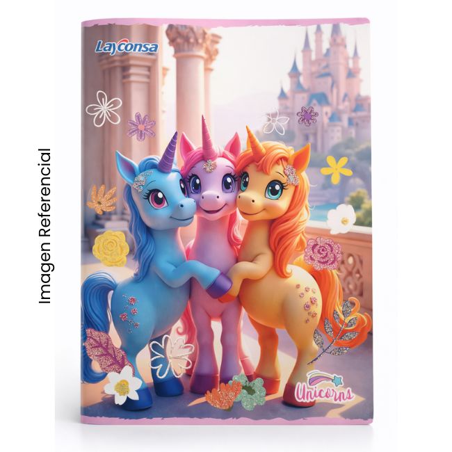 LAYCONSA CUADERNO A4 CUADRICULADO UNICORNIOS 80 HOJAS