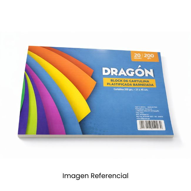 DRAGON BLOCK CARTULINA PLASTIFICADA 31X45CM 20HJS