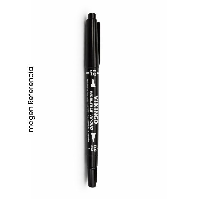 VIKINGO MARCADOR PERMANENTE VK-DUO NEGRO 