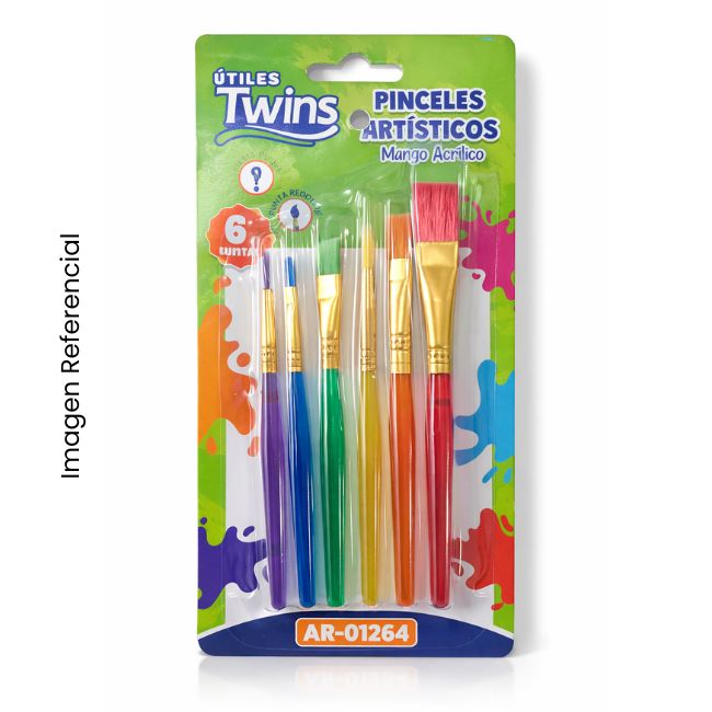TWINS JUEGO DE PINCEL X6 ACRILICO AR-01264