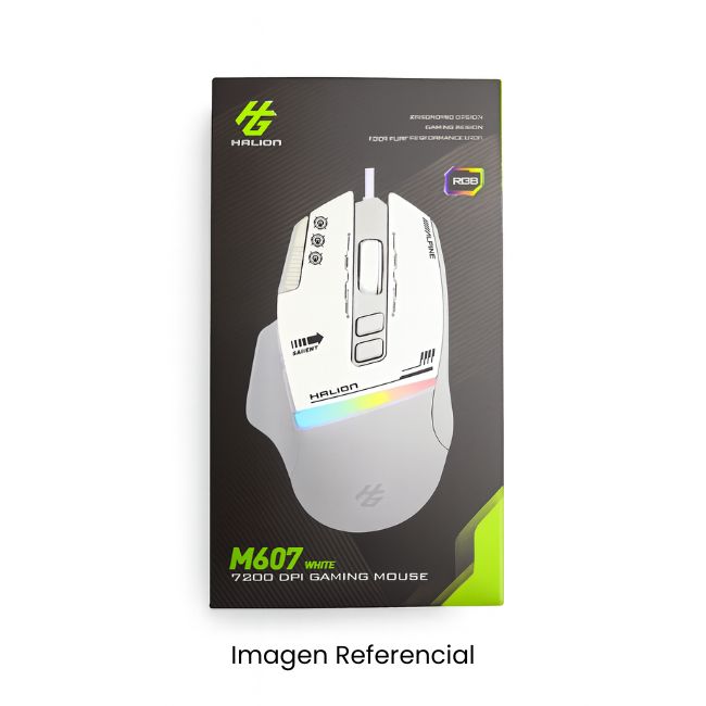 HALION MOUSE GAMER RGB 7200 DPI M607 BLANCO