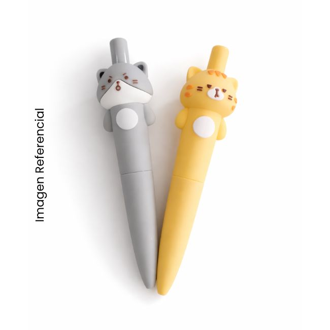 KAWAII LAPICERO RETRACTIL TINTA GEL CATS DIARY KK-8057
