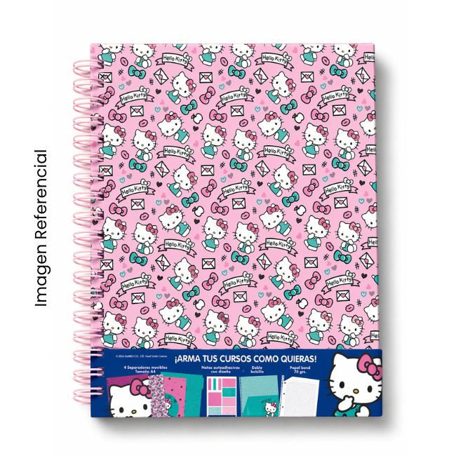 DGNOTTAS CUADERNO ANILLADO A4 160 HOJAS HELLO KITTY TAPA DURA