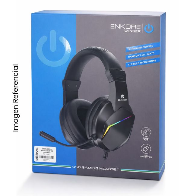 ENKORE AUDIFONO GAMER WINNER EKH G1001U USB CON MICROFONO RGB