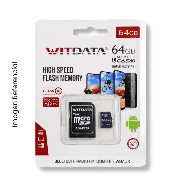 WITDATA MEMORIA MICRO SD 64GB FAST MEMORY