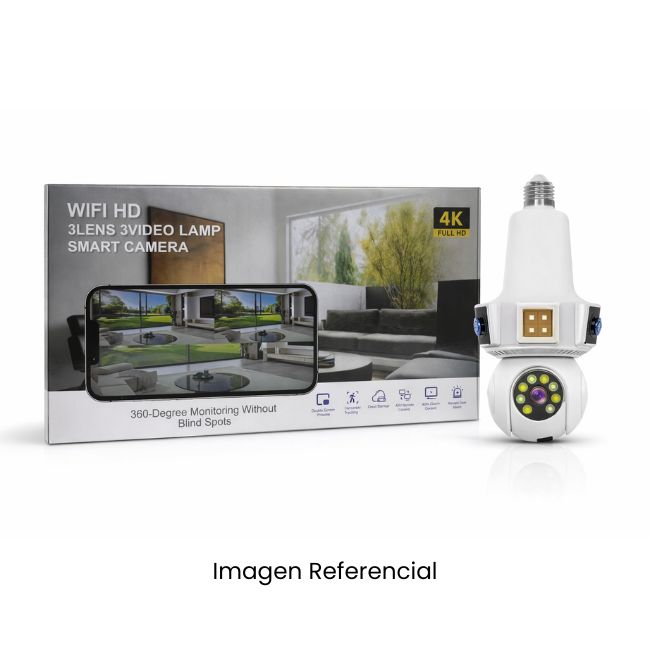 LANTUN CAMARA WIFI DE SEGURIDAD V380PRO 360 GRADOS 3 LENTES