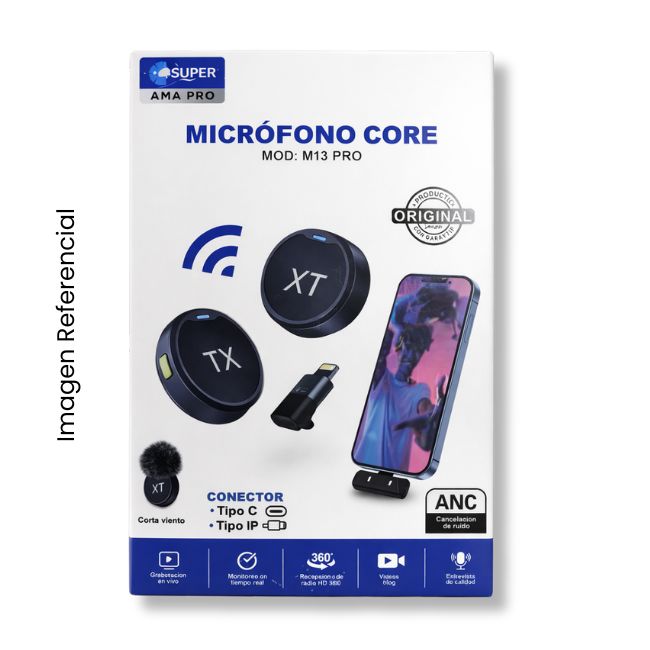 SUPER MICROFONO SOLAPERO M13 MAGNETICO TIPO C Y LIGHTNING PARA IPHONE 