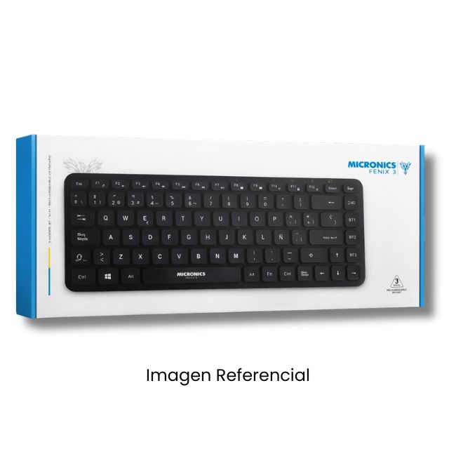 MICRONICS TECLADO MULTIMEDIA FENIX 3 MIC K603-3M BLUETOOTH RECARGABLE