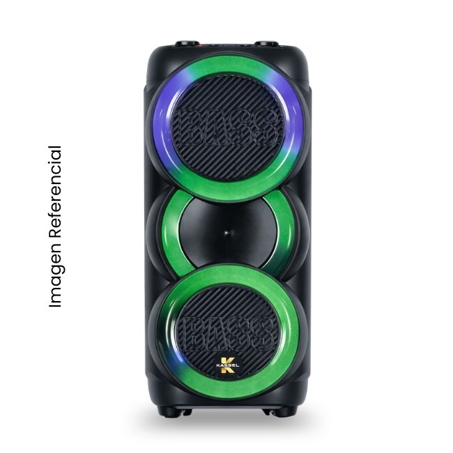 KASSEL PARLANTE PORTATIL K2812 2X8PUL BLUETOOTH RGB USB TF RADIO FM MICROFONO INALAMBRICO
