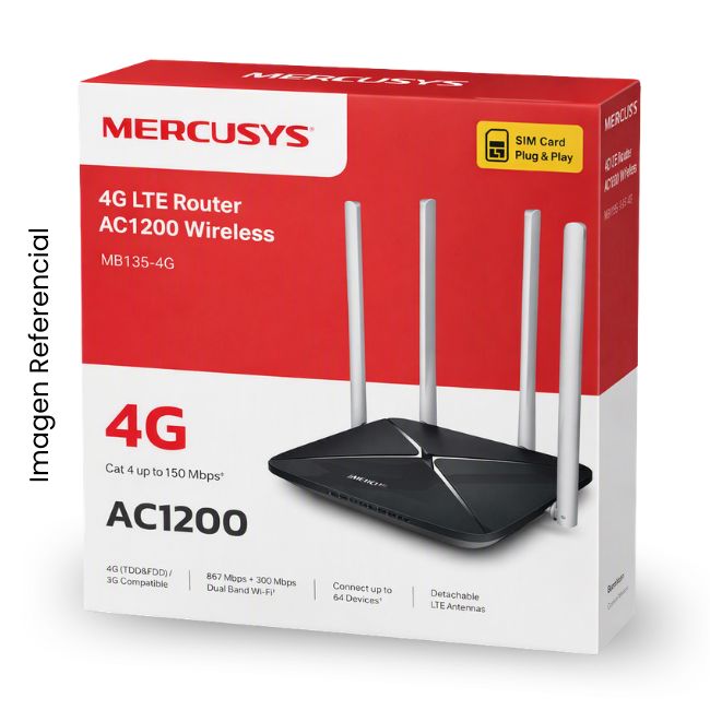 MERCUSYS ROUTER WIFI 4G LTE AC1200 DUAL BAND 