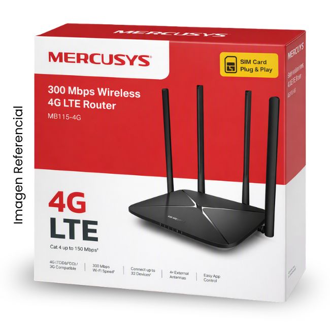 MERCUSYS ROUTER WIFI 4G LTE N300 2.4GHZ