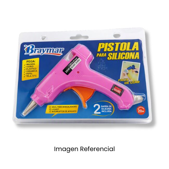 BRAYMAR PISTOLA DE SILICONA CHICA CON INTERRUPTOR (PS-02)/B