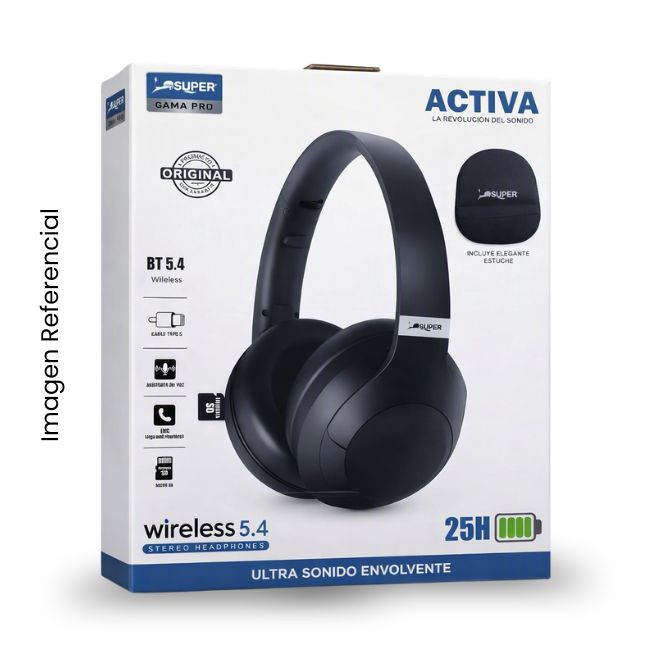 SUPER AUDIFONO BLUETOOTH 5.4 CON MICROFONO Y ESTUCHE