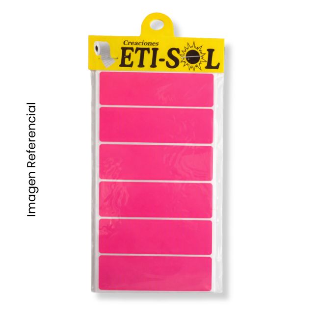 STICKER DE PRECIO FUCSIA 74X23MM STK-03GD 