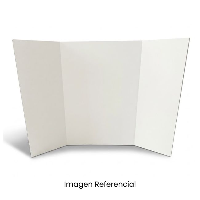 TRIPTICO DE CARTON BLANCO 70 X 100 CM (GROSOR 2MM) - DOBLEZ 25-50-25 