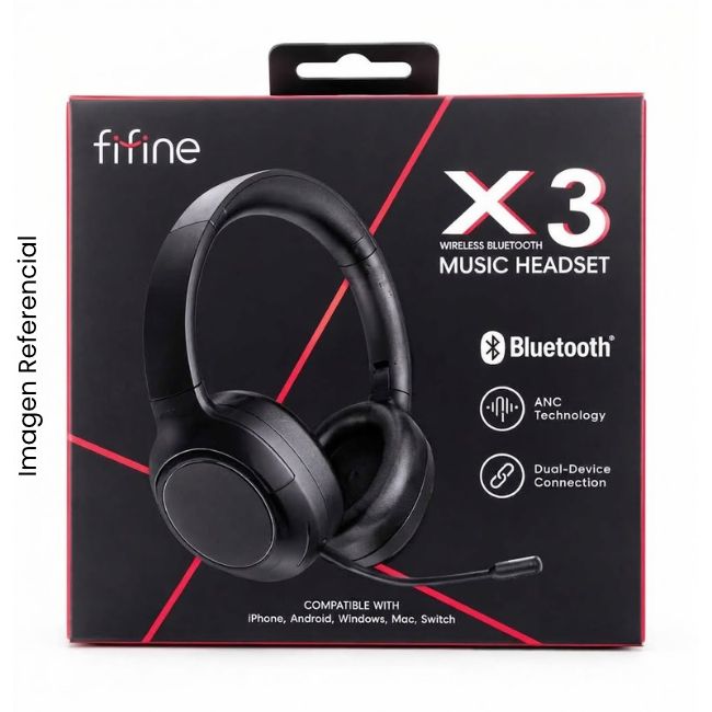 FIFINE AUDIFONO X3 NEGRO BLUETOOTH CANCELACION DE RUIDO 40MM