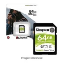 KINGSTON MEMORIA SDHC 64GB 100MB/S C10 UHS-I PARA CAMARAS