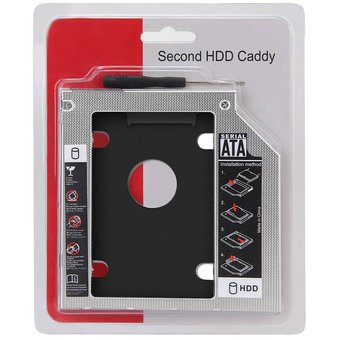 [R8903] CADDY 9.5MM PARA LAPTOP 2ND HDD SSD DISCO DURO SATA CD DVD-ROM UNIVERSAL