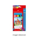 FABER CASTELL COLORES X 12 LARGO + 2 LAPIZ - NUEVA FORMULA 