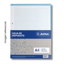 JUSTUS HOJA REPUESTO A4 CUADRICULADO PQTX100
