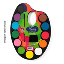 TWINS ACUARELA T/RIÑON X12 COLORES + PINCEL (27X20CM) CG-761