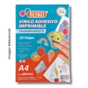 VINILO ADHESIVO IMPRIMIBLE TRANSPARENTE A4 X UND  