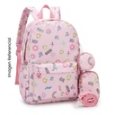 KAWAII MOCHILA ESCOLAR + CARTUCHERA + MONEDERO