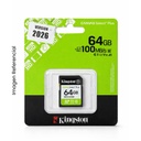 KINGSTON MEMORIA SDHC 64GB 100MB/S C10 UHS-I PARA CAMARAS (SDS3/64GB) 2026