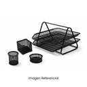 OVE SET DE ESCRITORIO REJILLA NEGRO DE 4 PIEZAS