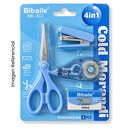 KAWAII BIBAILE SET DE UTILES X4 (TIJERA+CINTA CORRECTORA+GRAPAS+ENGRAPADOR) 1025256