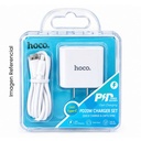 HOCO CARGADOR C76 PLUS CON CABLE TIPO C A LIGHTNING